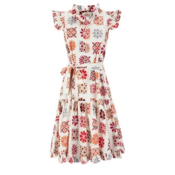 La doubleJ Dress Short & Sassy Vetrata floral Flared Ruffle Sleeve Dress M - Picture 1 of 9